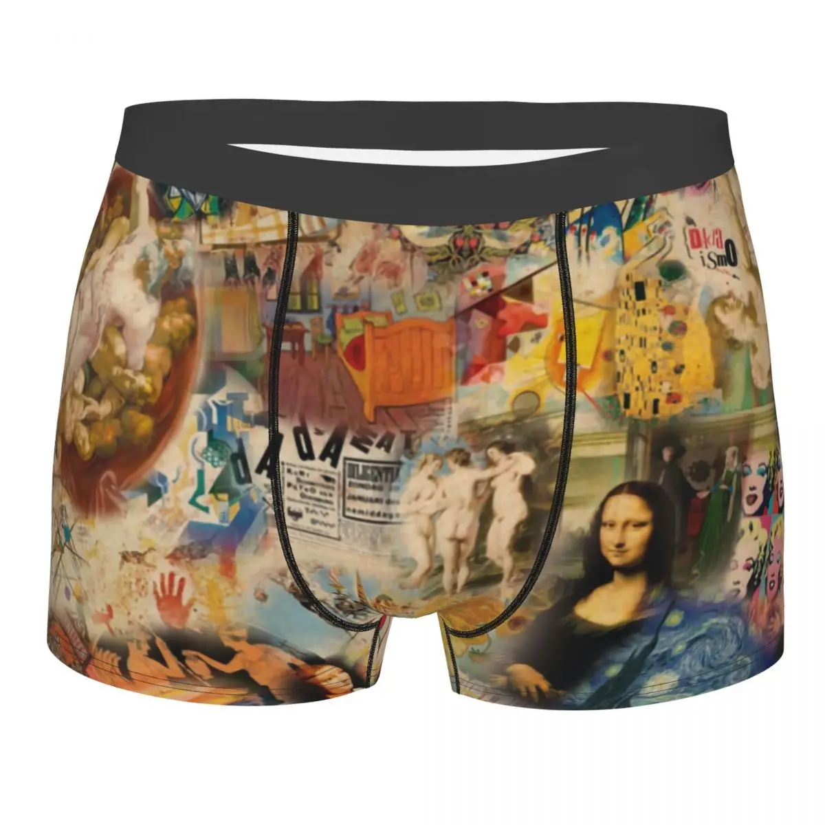 

Custom Van Gogh History Of Art Underwear Men Breathbale Da Vinci Mona Lisa Picasso Painting Boxer Briefs