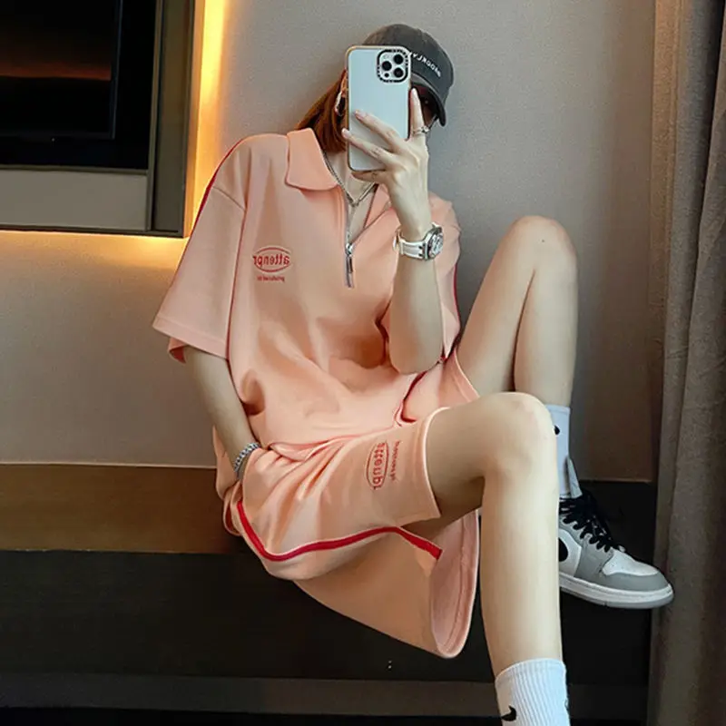 509#Embroidered Sports Suit for Women Summer Short Sleeve Shorts Student plus Size LoosepoloCollar Casual Two-Piece Suit
509#Embroidered Sports Suit for Women Summer Short Sleeve Shorts Student plus Size LoosepoloCollar Casual Two-Piece Suit