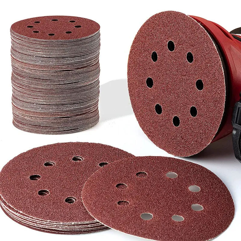 

5-Inch 8-Hole Sanding Disc, Hook-And-Loop Sandpaper,180 Sorting,40/60/80/120/180/240/320/400/600/1000/2000/3000 Grits