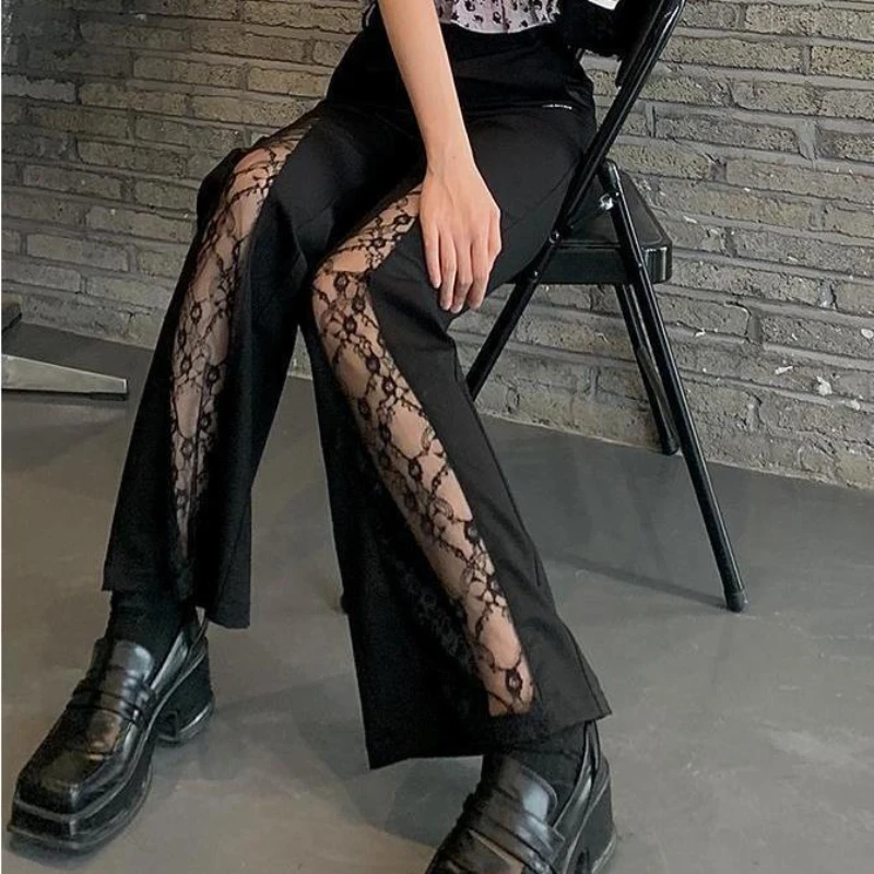 Flared Pants Women Summer Plus Size S-5XL Ulzzang Design Simple Aesthetic Retro Ladies Lace Pants Soft Fashion Streetwear 
Flared Pants Women Summer Plus Size S-5XL Ulzzang Design Simple Aesthetic Retro Ladies Lace Pants Soft Fashion Streetwear