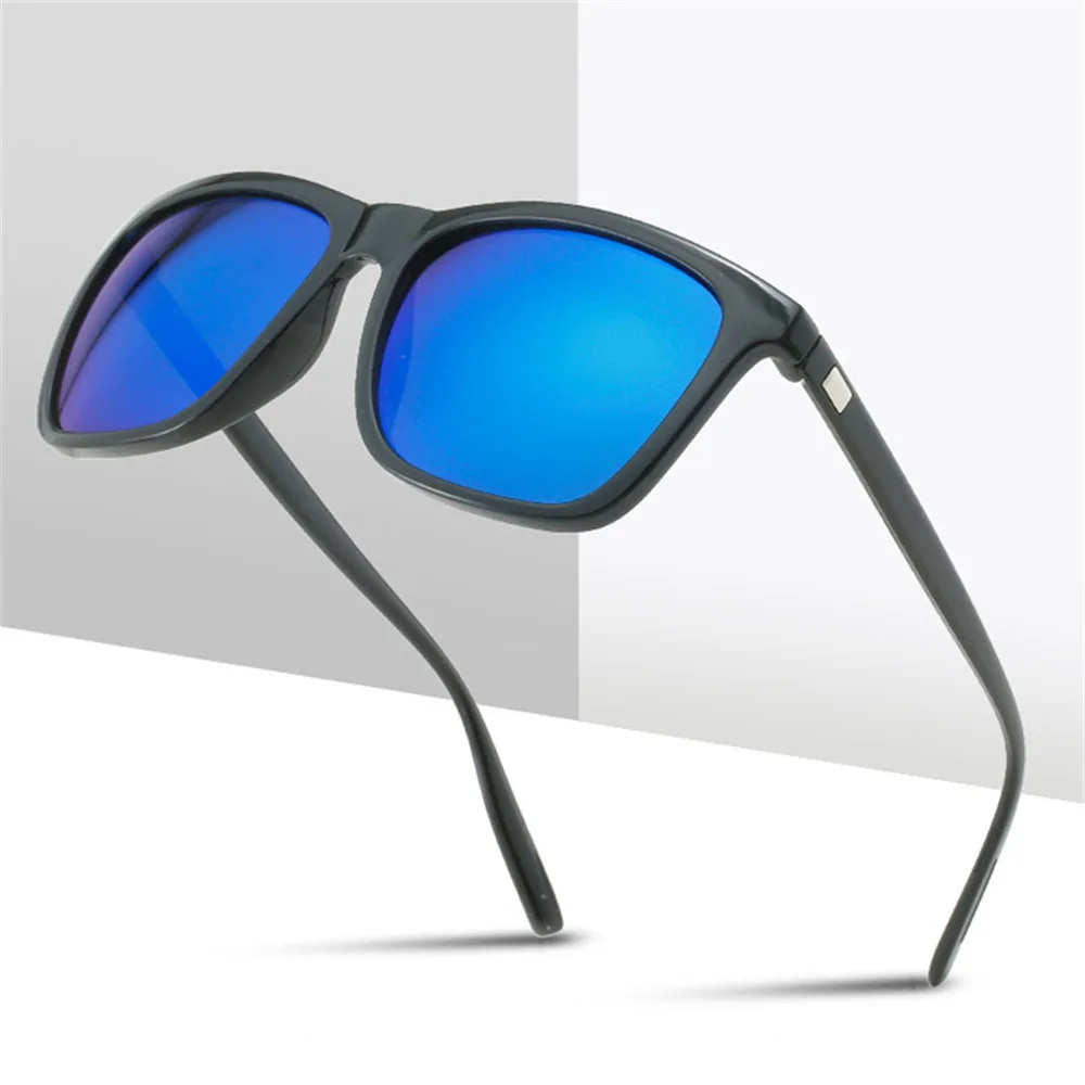 

VIVIBEE Polarized Sunglasses Men Square Mirror Blue UV400 Lens Male Classic Sun Glasses Summer 2022 Driving Shades