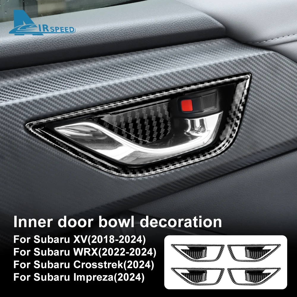 ABS углеродное волокно узор стиль для Subaru Crosstrek Impreza 2024, внутренняя дверная чаша автомобиля, интерьер для XV 2018-2024 WRX 2022-2024