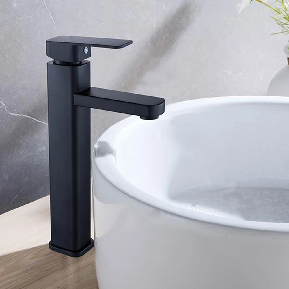 Bathroom Basin Faucet Black Cold And Hot Water Mixer Sink Faucet Stainless Steel Ceramic Cartridge Single Hole Square Taps
Bathroom Basin Faucet Black Cold And Hot Water Mixer Sink Faucet Stainless Steel Ceramic Cartridge Single Hole Square Taps