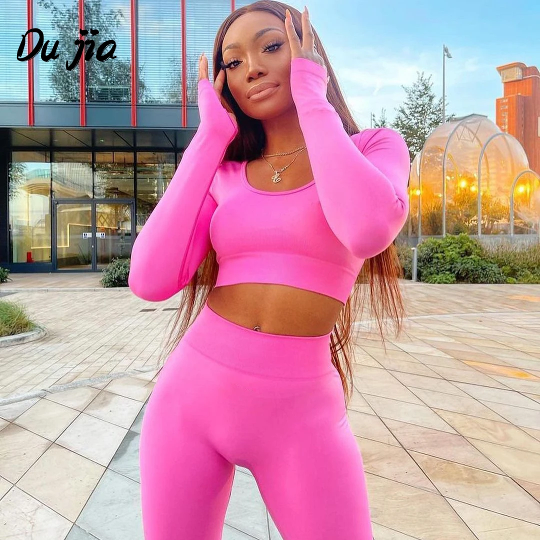 Seamless Sport Set Women Two 2pcs Piece Crop Long Sleeve Leggings Pants Yoga Sportsuit Workout Outfit Female Fitness Gym Clothes
Seamless Sport Set Women Two 2pcs Piece Crop Long Sleeve Leggings Pants Yoga Sportsuit Workout Outfit Female Fitness Gym Clothes