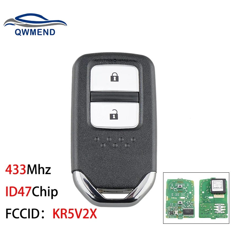 QWMEND KR5V2X Car Remote Key for Honda City Jazz XRV Venzel HRV 2014-2017 Smart Car Key 2 Button 433Mhz ID47 Chip
QWMEND KR5V2X Car Remote Key for Honda City Jazz XRV Venzel HRV 2014-2017 Smart Car Key 2 Button 433Mhz ID47 Chip
