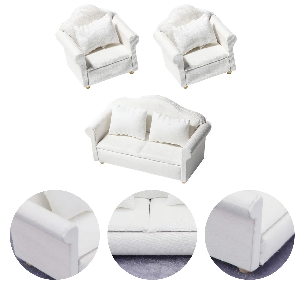 Miniture Decoration Dollhouse Sofa Miniature Furniture Model Wooden White Couch Room
Miniture Decoration Dollhouse Sofa Miniature Furniture Model Wooden White Couch Room