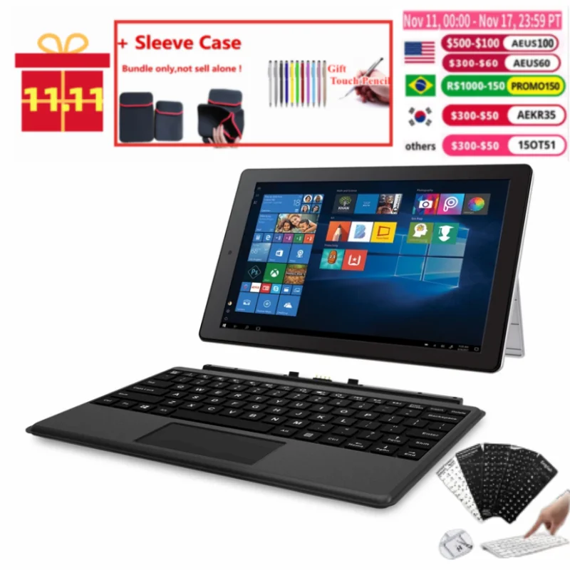 

Hot Sales 32 Bit 10.1 INCH USB 3.0 W101 2in1 Windows 10 Tablet PC 2GB DDR+32GB With Docking Keyboard Quad Core HDMI-Compatible