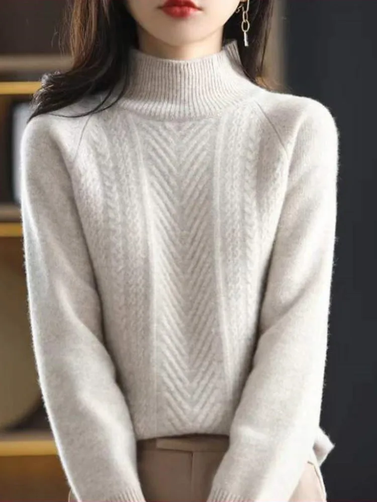 Knitwear Retro Design Long Sleeve Women's Sweater Soft Pullover Korean Simple Casual Basic Solid Chic Sweater Tops New
Knitwear Retro Design Long Sleeve Women's Sweater Soft Pullover Korean Simple Casual Basic Solid Chic Sweater Tops New