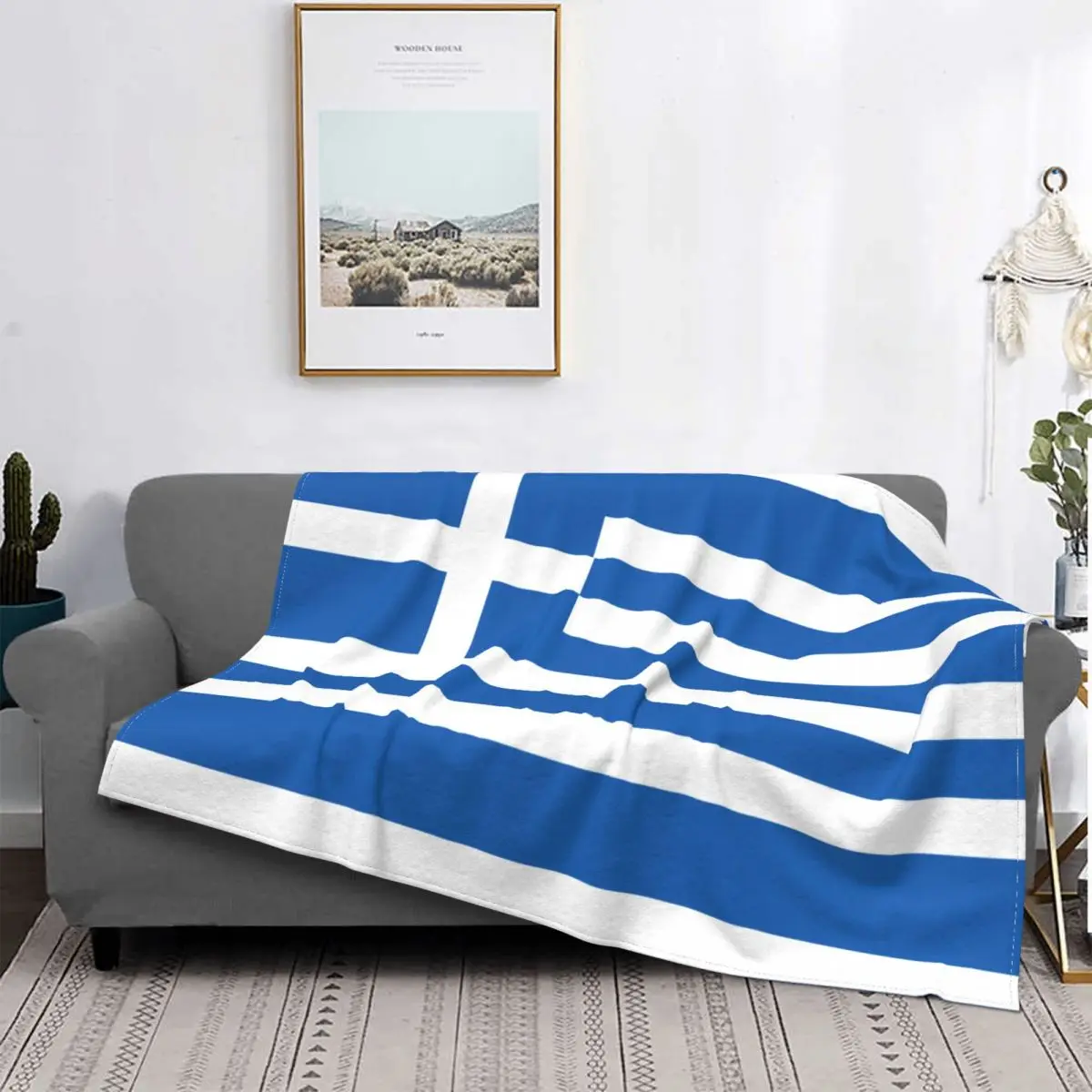 

Greek National Flag Greece Blanket Flannel Throw Blankets Bedroom Sofa Decoration Ultra-Soft Warm Bedspreads 09