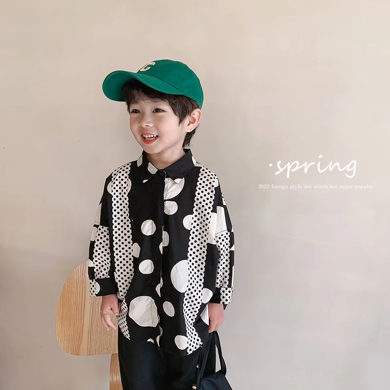 Fashion Children's Shirt 2022 Spring New Korean Version Boy Polka Dot Handsome Cardigan Baby Shirts for Teenage Girls
Fashion Children's Shirt 2022 Spring New Korean Version Boy Polka Dot Handsome Cardigan Baby Shirts for Teenage Girls