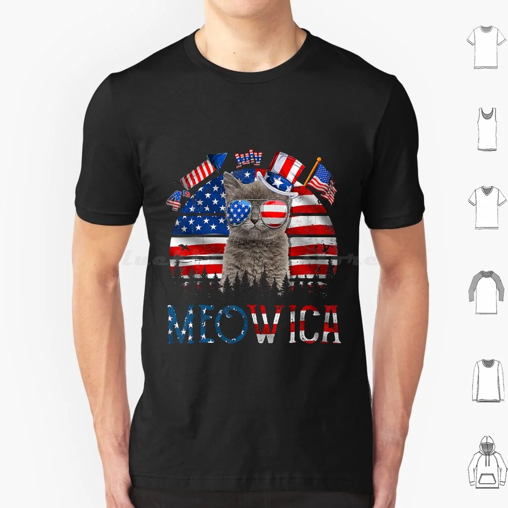 

Meowica Cat 4 июля Патриотический американский флаг США футболка хлопок Мужчины Женщины Мужчины Diy печать что черного Что такое