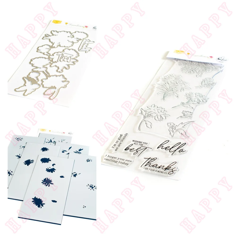 

Metal Cutting Dies Stamps Stencils Flowers DIY Scrapbook Envelope Greeting Card Decorative Embossing Handcraft Paper Craft Mould