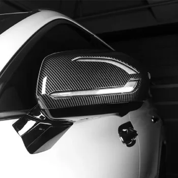 2Pcs Rearview Mirror Cover Cap Carbon Black Side Door Mirror Cover For 2019 2020 2021 2022 Hyundai Palisade Car Accessories
