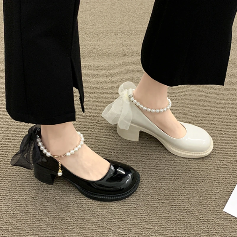 Woman Pumps Spring Summer Trend High Heels Luxury Designer String Bead Mary Jane Shoes Ladies Elegant Party Wedding Shoes Bride
Woman Pumps Spring Summer Trend High Heels Luxury Designer String Bead Mary Jane Shoes Ladies Elegant Party Wedding Shoes Bride