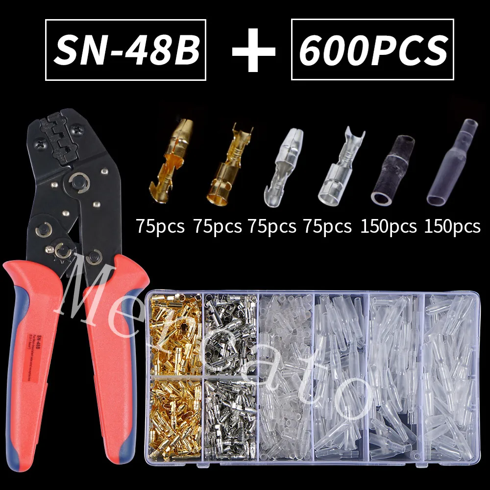 400/600PCS Bullet Terminals Car Auto Motorcycle Crimp Terminals Electrical Wire Connectors Bullet Connectors SN48B Crimping Kit
400/600PCS Bullet Terminals Car Auto Motorcycle Crimp Terminals Electrical Wire Connectors Bullet Connectors SN48B Crimping Kit