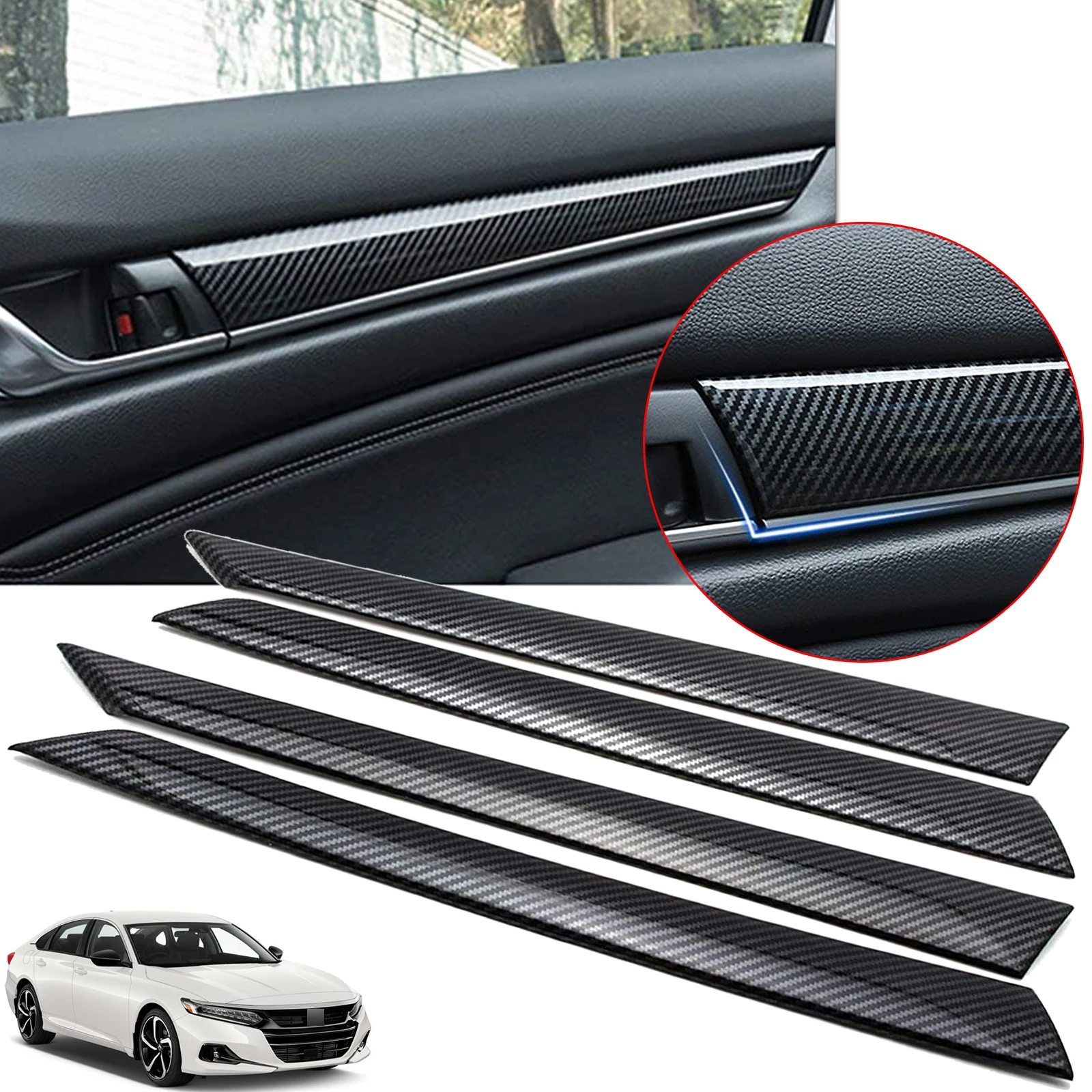 Carbon Fiber Style Interior Door Panel Armrest Stripes Cover Molding Trims For Honda Accord 2018-2021
Carbon Fiber Style Interior Door Panel Armrest Stripes Cover Molding Trims For Honda Accord 2018-2021