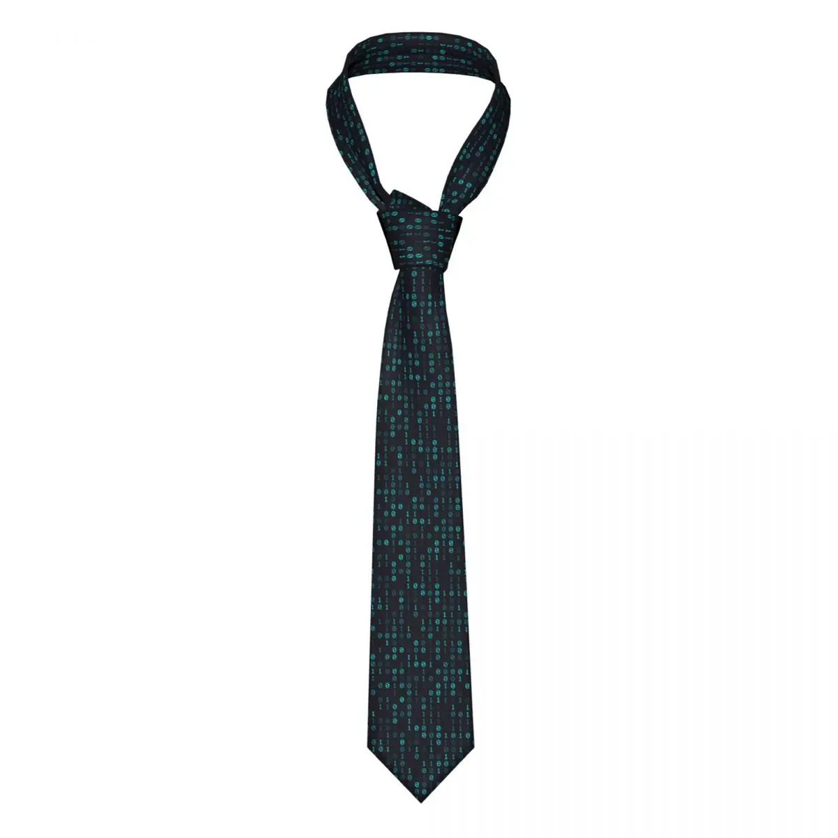 

Matrix Cyan Filled Binary Background Necktie Men Women Polyester 8 cm Neck Tie for Men Slim Narrow Suits Accessories Cravat Gift