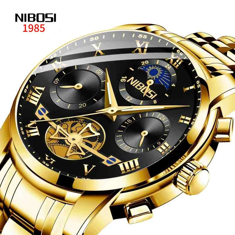NIBOSI Gold Stainless Steel Mens Watches Top Brand Luxury Fashion Chronograph Quartz Watch For Men Sport Waterproof Clock 2507
NIBOSI Gold Stainless Steel Mens Watches Top Brand Luxury Fashion Chronograph Quartz Watch For Men Sport Waterproof Clock 2507