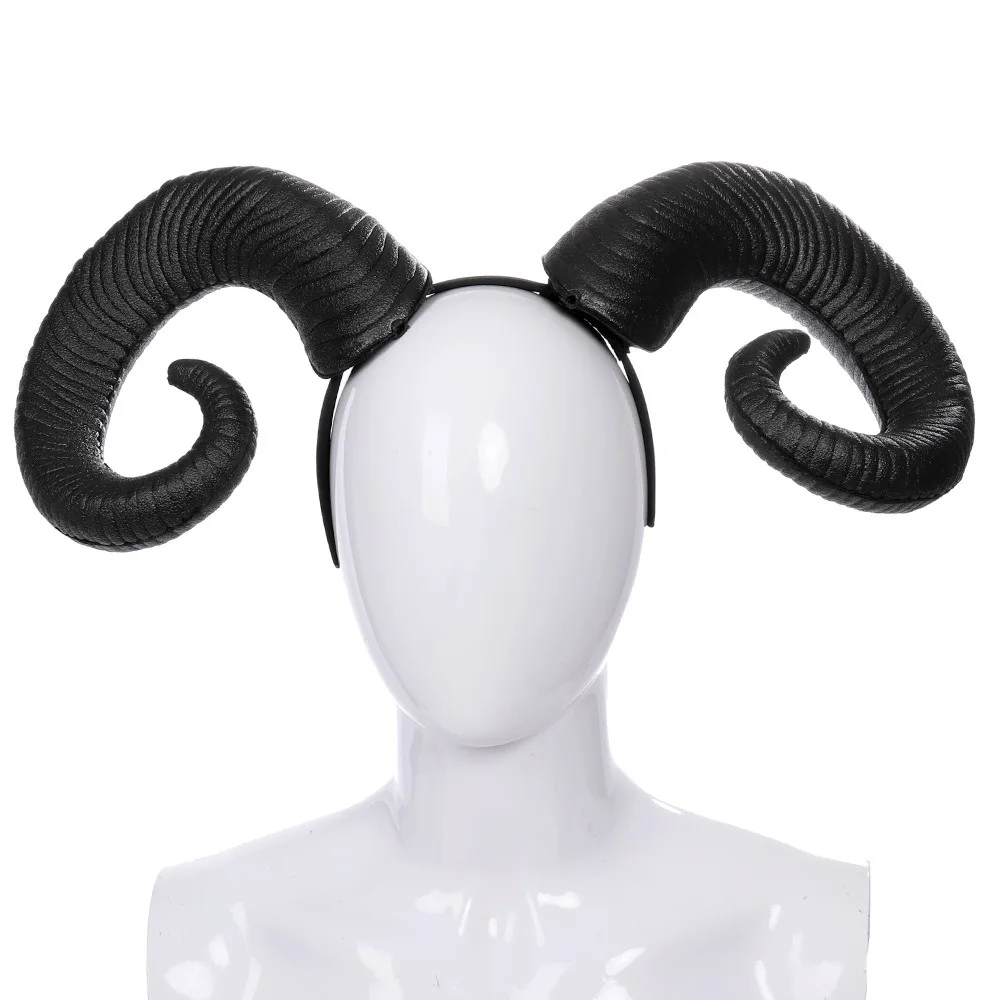 

Длинная головная повязка на голову из бычьего рога на Хэллоуин, Забавный аксессуар, готический ободок для волос со злым демоном