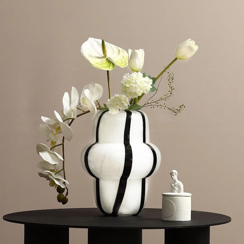 

Креативная стеклянная ваза в полоску, украшение для стола, гидропоника, цветочные вазы, цветочные горшки, декоративная Цветочная композиция, Современный домашний декор