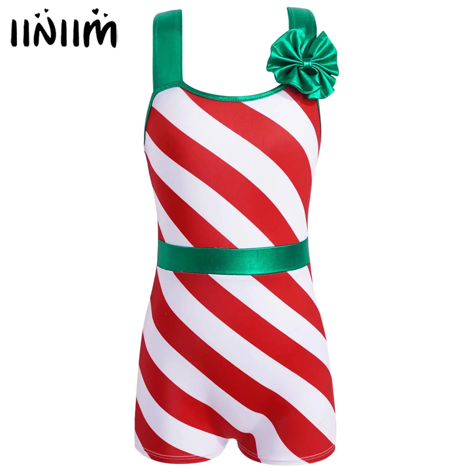 Kids Girls Christmas Costume Wide Shoulder Straps Sleeveless Stripes Print High Waist Short Jumpsuit 
Kids Girls Christmas Costume Wide Shoulder Straps Sleeveless Stripes Print High Waist Short Jumpsuit