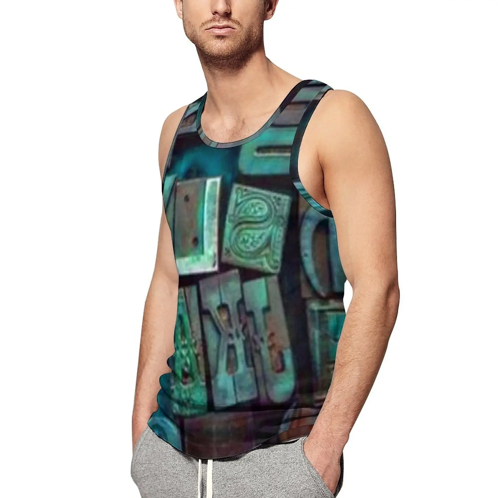 Abstract Letters Tank Top Men Wooden Word Print Fashion Tops Summer Training Graphic Sleeveless Shirts Big Size 4XL 5XL 
Abstract Letters Tank Top Men Wooden Word Print Fashion Tops Summer Training Graphic Sleeveless Shirts Big Size 4XL 5XL