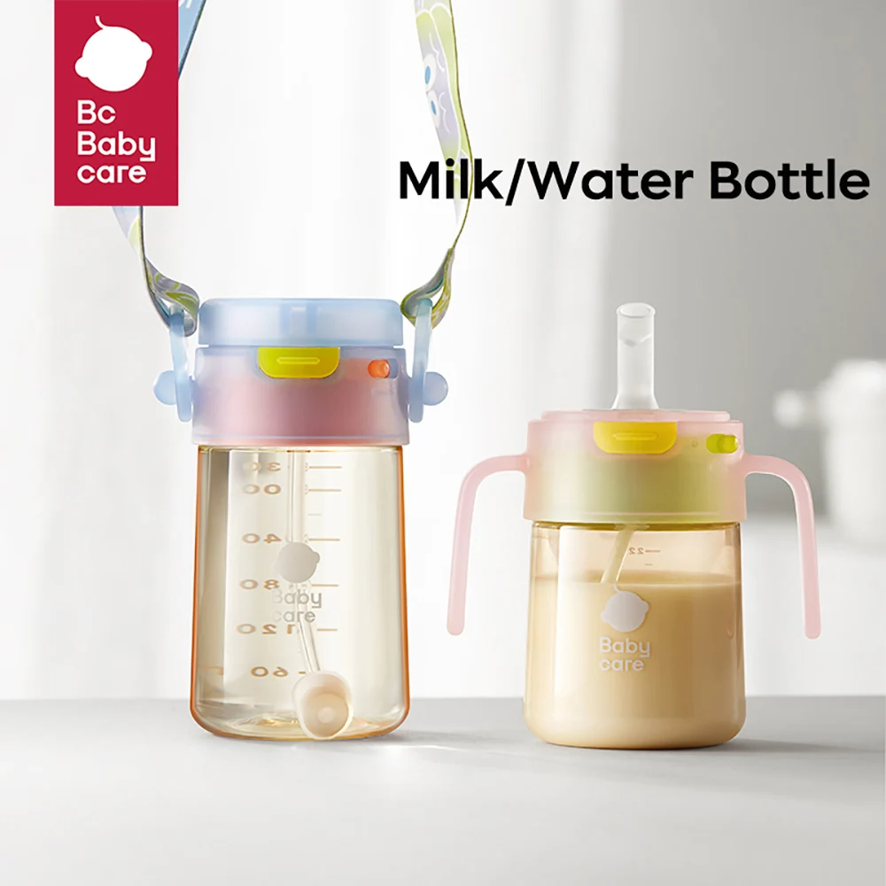 

Bc Babycare 220/330ml Baby Milk/Water Bottle Handle&Sling Outdoor Jelly Kettle Kids Anti-choked Learning Drink Sippy Cup for 6M+