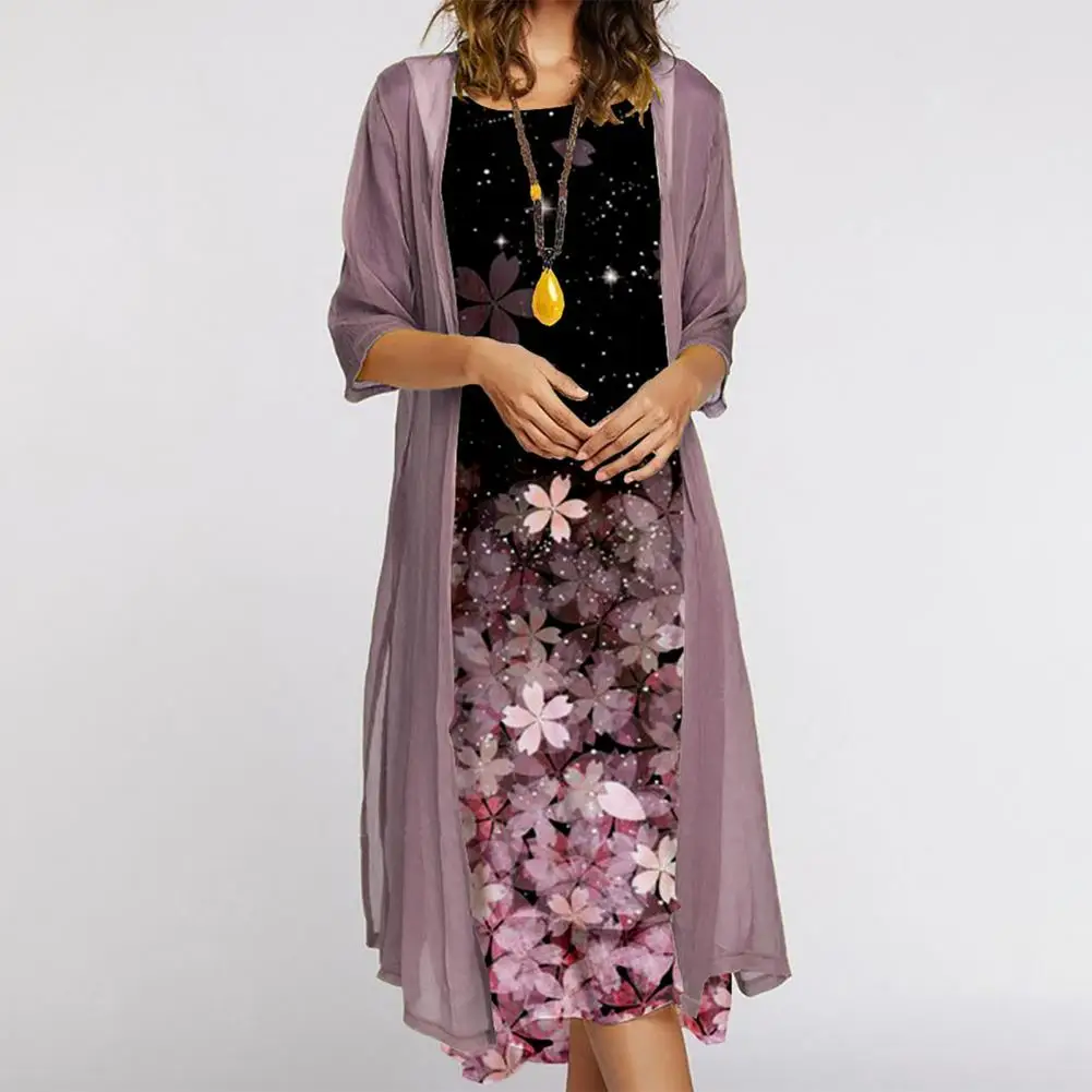 Streetwear 1 Set Stylish Temperament Round Neck Dress Set Summer Ladies Dress Set Floral Print for Office
Streetwear 1 Set Stylish Temperament Round Neck Dress Set Summer Ladies Dress Set Floral Print for Office