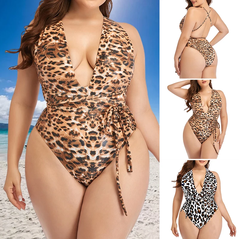 Newly Women Plus Size One Piece Swimsuits with Leopard Print Deep V Neck Bathing Suit for Summer Beach
Newly Women Plus Size One Piece Swimsuits with Leopard Print Deep V Neck Bathing Suit for Summer Beach