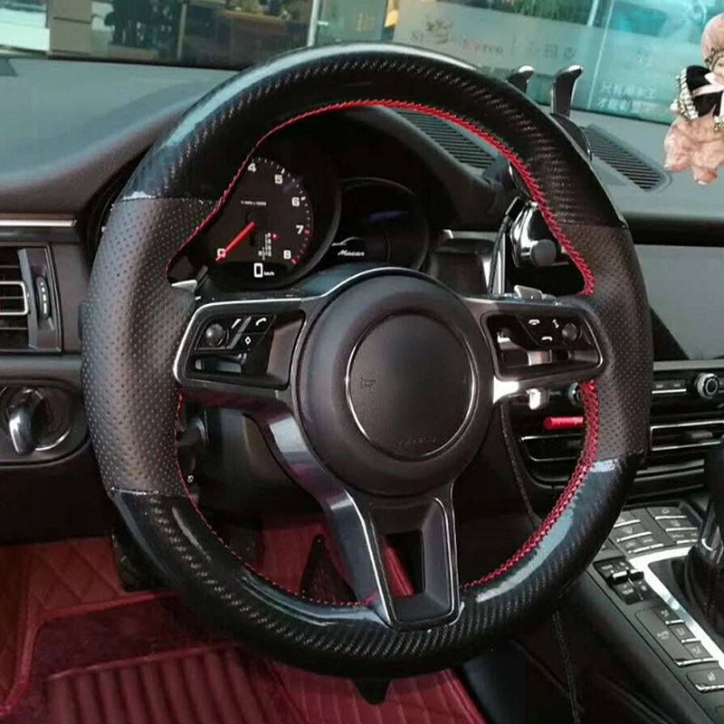 Cover Customized Leather Suede Hand Stitched Car Steering Wheel Cover for Porsche Cayenne 718 Macan Panamera 911 Car Wheel Cover
Cover Customized Leather Suede Hand Stitched Car Steering Wheel Cover for Porsche Cayenne 718 Macan Panamera 911 Car Wheel Cover