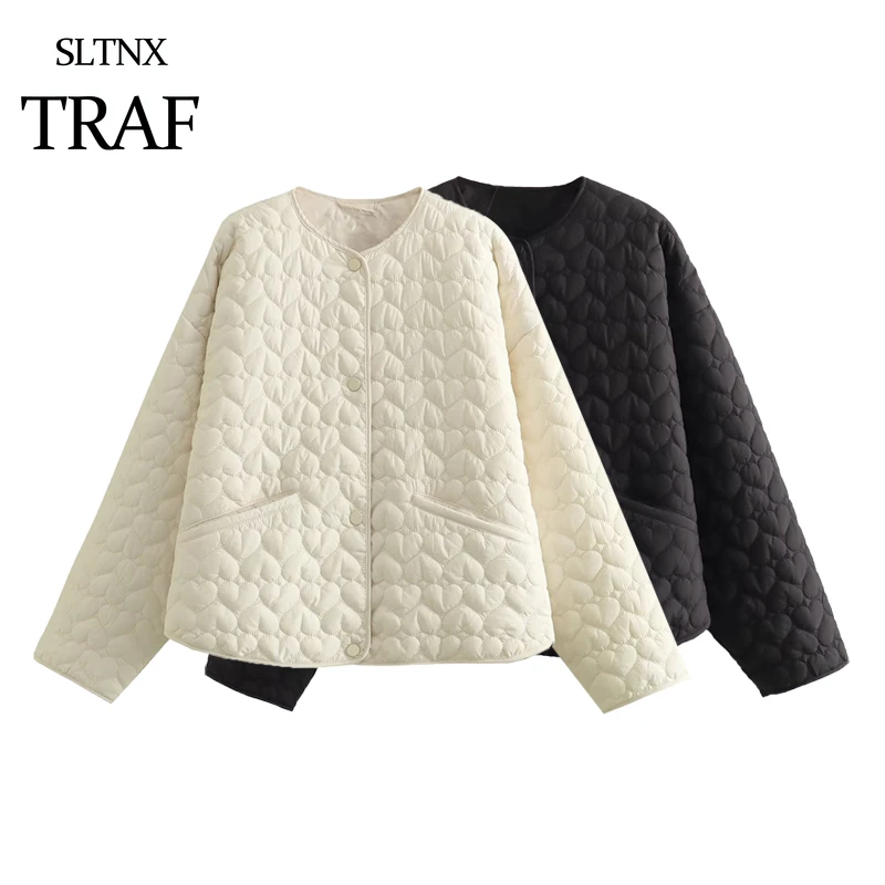 SLTNX TRAF Fashion Jackets for Women Autumn Quilted Coat Woman O-Neck Chic Single-breasted with Pockets Cotton Jacket Outerwear 
SLTNX TRAF Fashion Jackets for Women Autumn Quilted Coat Woman O-Neck Chic Single-breasted with Pockets Cotton Jacket Outerwear