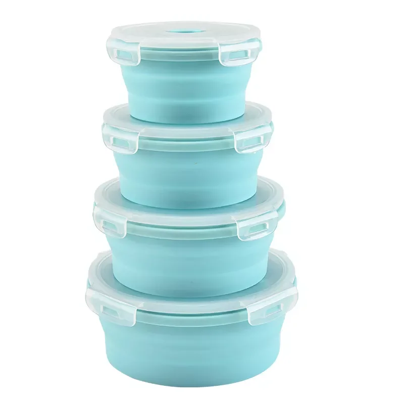 Round Silicone Food Storage Containers, fresh box for travel - Set of 4 - Collapsible No more cluttered container cabinet
Round Silicone Food Storage Containers, fresh box for travel - Set of 4 - Collapsible No more cluttered container cabinet