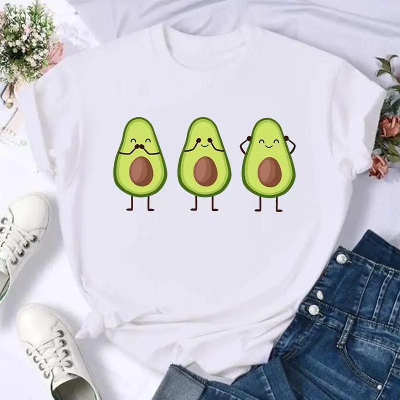 Women Casual Top Avocado Lovely Trend Style Print T Shirt Short Sleeve Fashion Summer Female Tshirts Cartoon Graphic Tee T-Shirt
Women Casual Top Avocado Lovely Trend Style Print T Shirt Short Sleeve Fashion Summer Female Tshirts Cartoon Graphic Tee T-Shirt