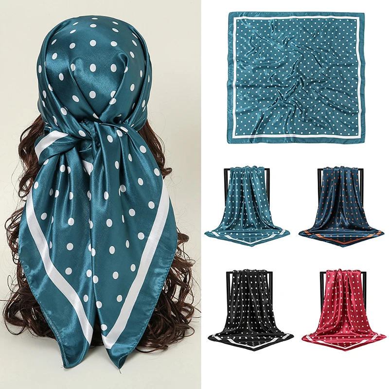 Fashion 90*90Cm Square Scarf Polka Dot Bandana Shawl Vintage Hijab Scarf Imitate Silk Satin Kerchief Stole Women'S Accessories
Fashion 90*90Cm Square Scarf Polka Dot Bandana Shawl Vintage Hijab Scarf Imitate Silk Satin Kerchief Stole Women'S Accessories