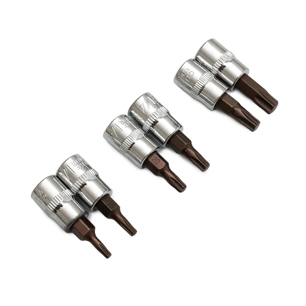 6pcs 1/4inch Hex Torx Screwdriver Bit Set Drive Socket Head Screwdriver T10 T15 T20 T25 T30 T40 Socket Wrench Tool
6pcs 1/4inch Hex Torx Screwdriver Bit Set Drive Socket Head Screwdriver T10 T15 T20 T25 T30 T40 Socket Wrench Tool