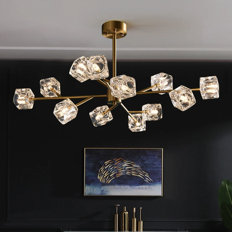 American Art Chandelier Indoor Lighting Cube Ice Cube Crystal Lighting Luster Golden Luxury Living Room Chandelier Chandelier
American Art Chandelier Indoor Lighting Cube Ice Cube Crystal Lighting Luster Golden Luxury Living Room Chandelier Chandelier