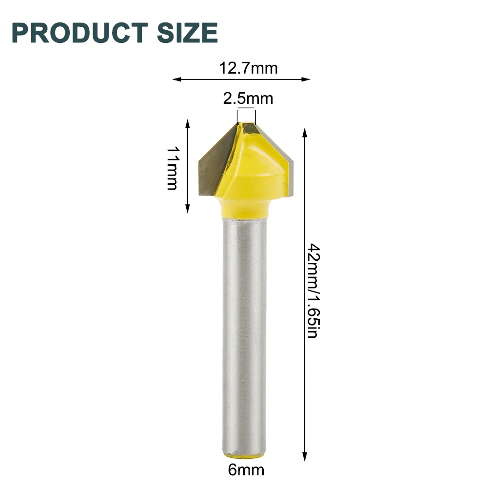 Cutting Performance Acrylic Engraving And Chamfer Router Bit Milling Cutter V-shaped Yellow/Silver 6mm Shank Carbide
Cutting Performance Acrylic Engraving And Chamfer Router Bit Milling Cutter V-shaped Yellow/Silver 6mm Shank Carbide