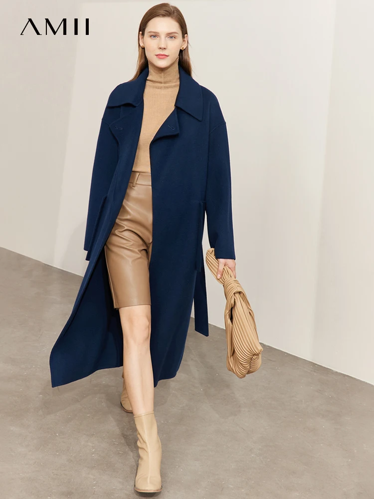 AMII Minimalism 100% Wool Coat Women 2022 Autumn Solid Korean Style Elegant Commuter Casual Belt Design Clothing Tops 12270492
AMII Minimalism 100% Wool Coat Women 2022 Autumn Solid Korean Style Elegant Commuter Casual Belt Design Clothing Tops 12270492