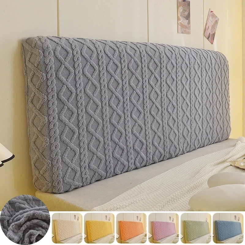 

Soft Velvet Bed Headboard Cover Thicken Jacquard Bed Head Slipcover Elastic All-inclusive Bed Headboard Dustproof Protector Case