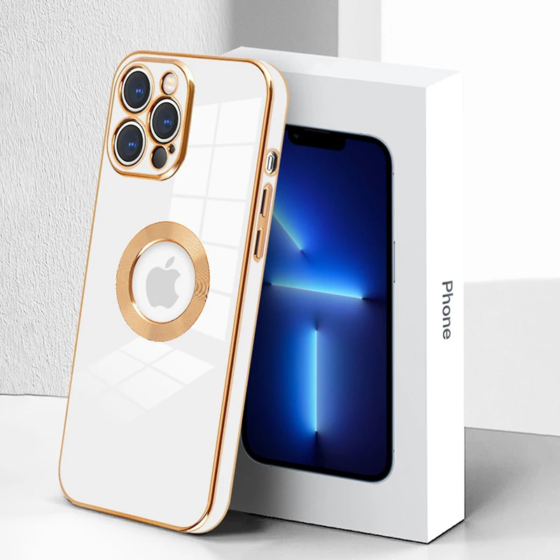 Luxury Plating Logo Hole Shockproof Phone Case For iPhone 11 12 13 14 Pro MAX Mini XR X 7 8 Plus SE 2 3 Silicone Lens Film Cover
Luxury Plating Logo Hole Shockproof Phone Case For iPhone 11 12 13 14 Pro MAX Mini XR X 7 8 Plus SE 2 3 Silicone Lens Film Cover
