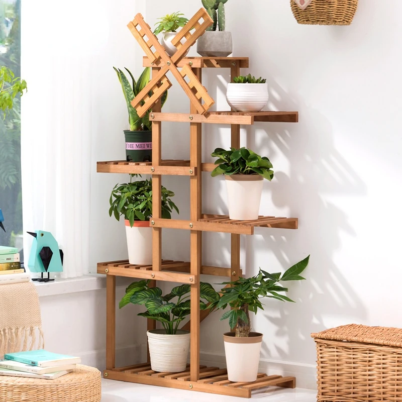 Flower Pot Rack Home Garden Indoor Display Plant Stand Shelf Flowerpot Stand Windmill Modeling Bonsai Holder Wood Planter
Flower Pot Rack Home Garden Indoor Display Plant Stand Shelf Flowerpot Stand Windmill Modeling Bonsai Holder Wood Planter
