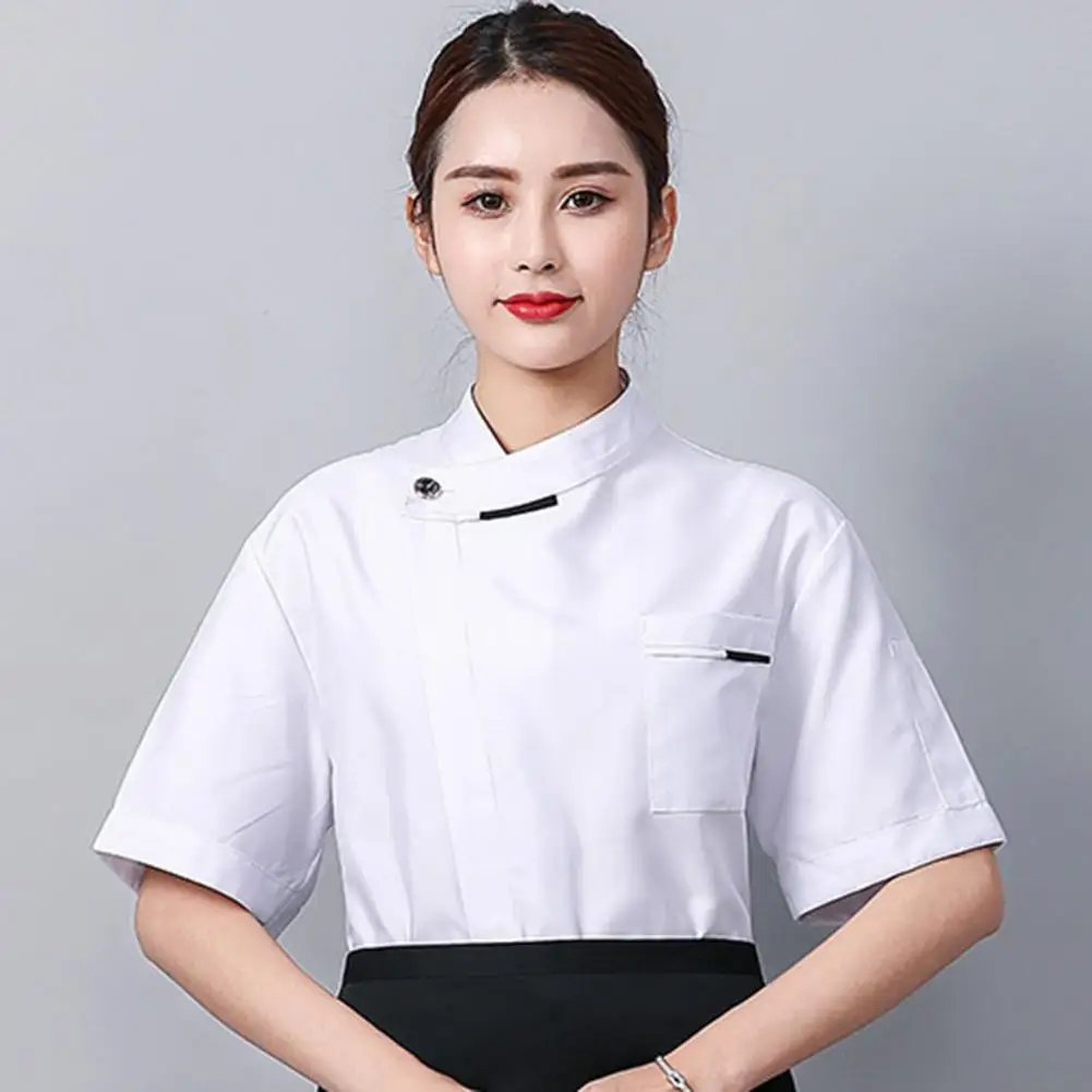 Stand Collar Chef Uniform Professional Chef Top Unisex Stand Collar Short Sleeve Work Clothes for Sushi Kitchen Cooking Soft
Stand Collar Chef Uniform Professional Chef Top Unisex Stand Collar Short Sleeve Work Clothes for Sushi Kitchen Cooking Soft