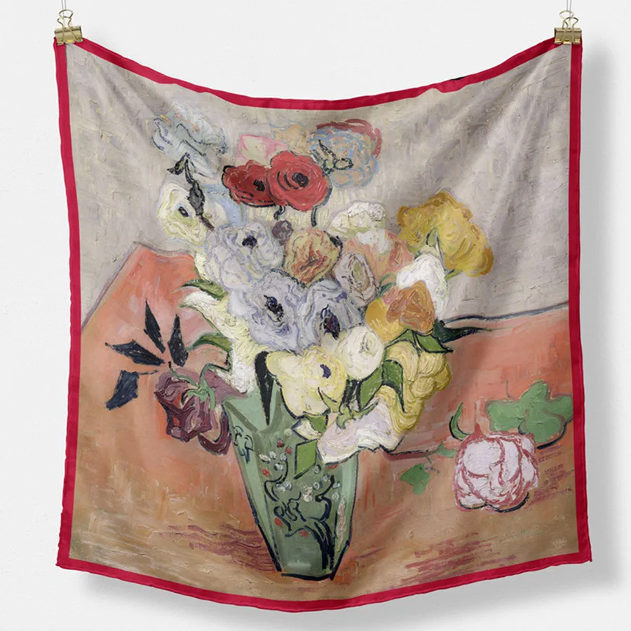 100% Twill Silk Scarf for Women Hair Bandana Famous Oil Painting Scarf Foulard 53cm Square Scarves Hijab Neckerchief Head Scarf
100% Twill Silk Scarf for Women Hair Bandana Famous Oil Painting Scarf Foulard 53cm Square Scarves Hijab Neckerchief Head Scarf