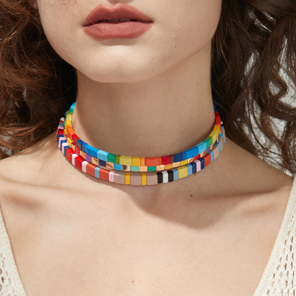 ZMZY Bohemian Necklace For Women Sweet Girls Choker Necklace Multicolor Flower Beads Necklace Jewelry Boho Vintage Streetwear
ZMZY Bohemian Necklace For Women Sweet Girls Choker Necklace Multicolor Flower Beads Necklace Jewelry Boho Vintage Streetwear