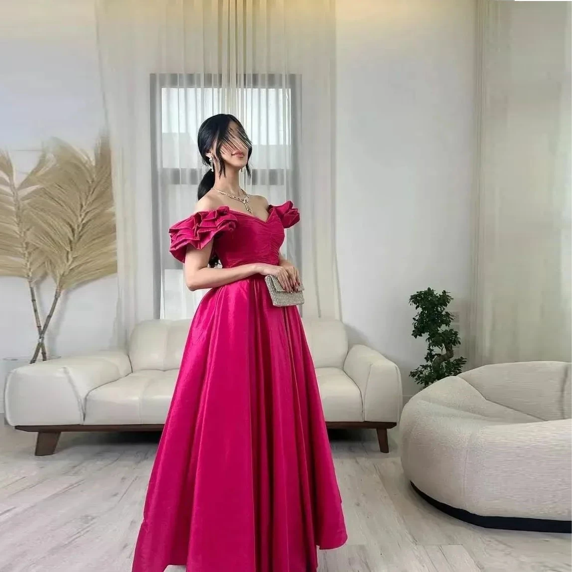 Off the shoul neckline Satin Formal Evening Gowns Short Sleeves فساتين سهرة Floor Length Elegant Prom Dresses Party Women
Off the shoul neckline Satin Formal Evening Gowns Short Sleeves فساتين سهرة Floor Length Elegant Prom Dresses Party Women