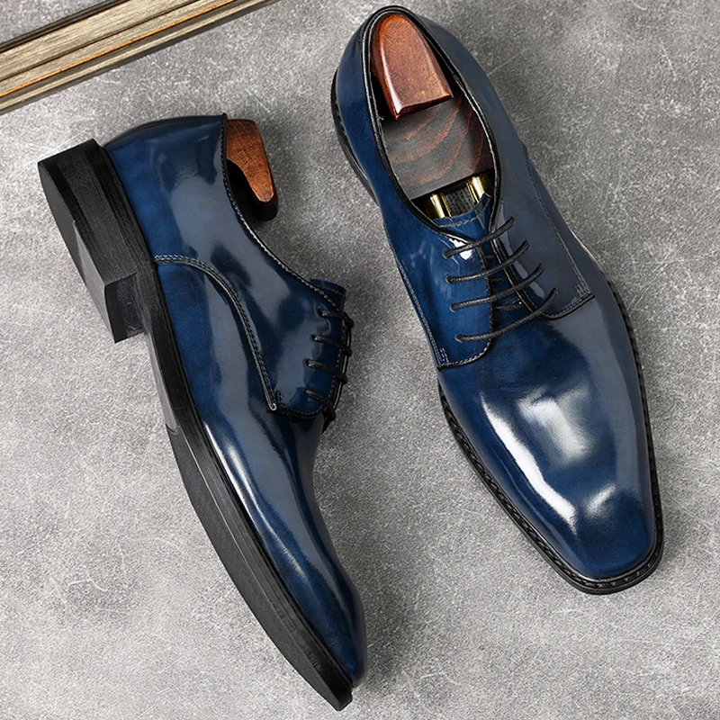 Italian Shoes Man Dress Casual Genuine Leather British Oxford Shoes Men Black Brown Blue Wedding Men Lace Up Formal Shoes
Italian Shoes Man Dress Casual Genuine Leather British Oxford Shoes Men Black Brown Blue Wedding Men Lace Up Formal Shoes
