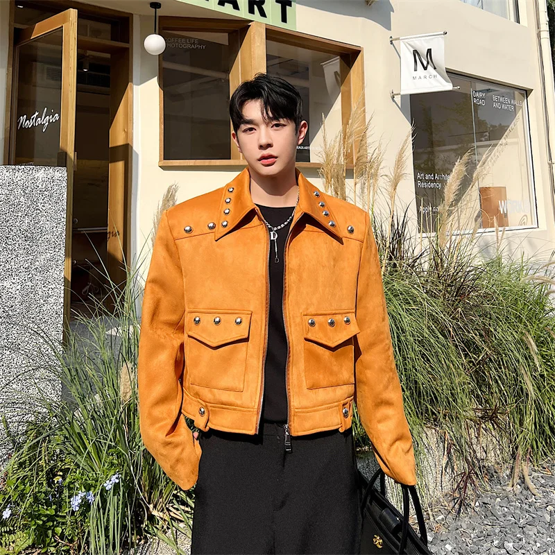 Autumn Korean Jacket Men'S Design Feeling Deerskin Velvet Rivet Decoration Short Popular Coat Fashion Western Style Top
Autumn Korean Jacket Men'S Design Feeling Deerskin Velvet Rivet Decoration Short Popular Coat Fashion Western Style Top