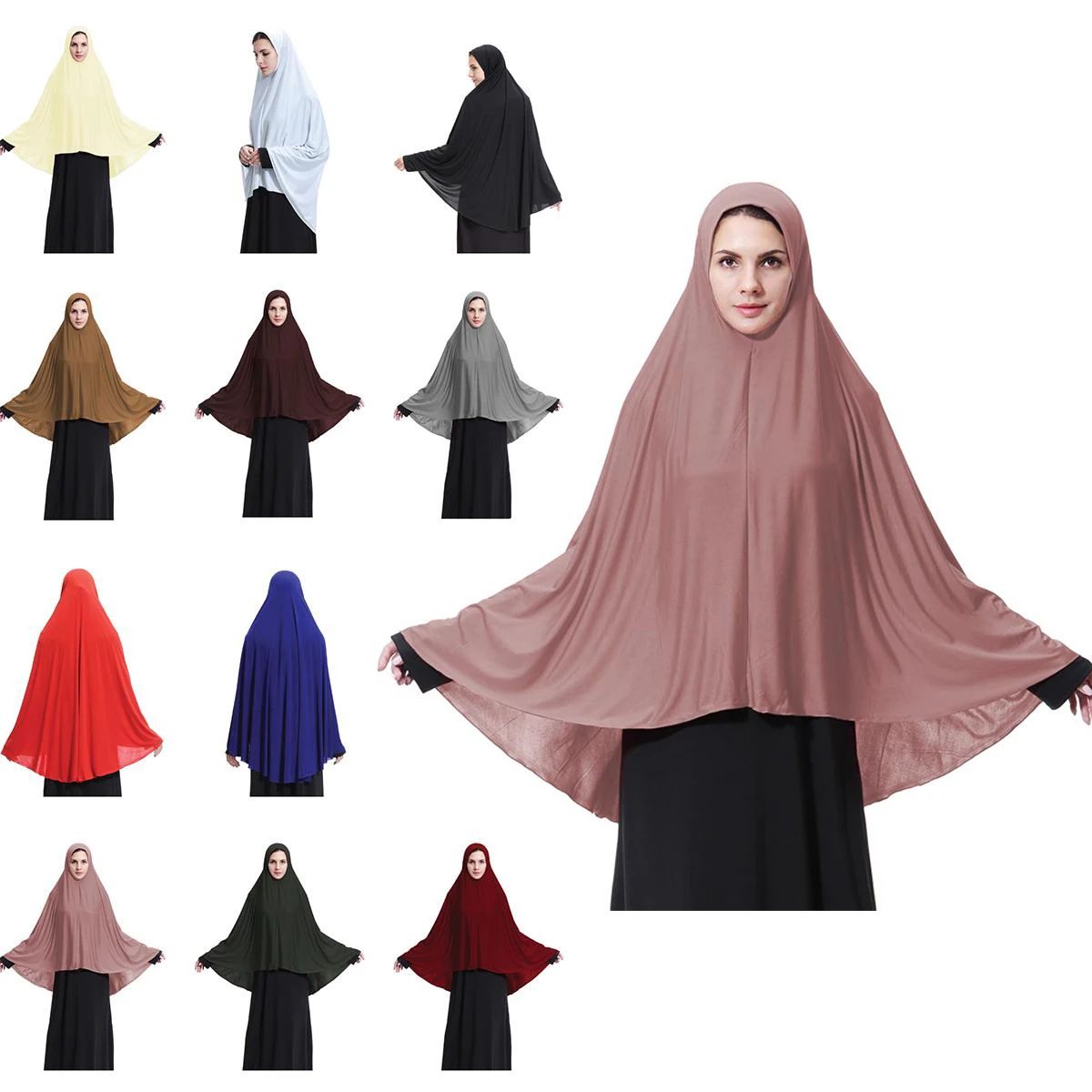 Muslim Lady Long Hijab Arabian Prayer Cover Headscraf One Piece Khimar Islamic Women Worship Shawls Dubai Turkey Malaysia Chador
Muslim Lady Long Hijab Arabian Prayer Cover Headscraf One Piece Khimar Islamic Women Worship Shawls Dubai Turkey Malaysia Chador