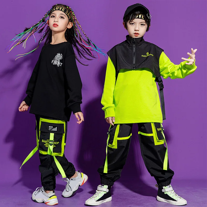 2021 Jazz Dance Costumes Kids Hiphop Rave Outfits Child Street Dance Practice Wear Stitching Stage Performance Green Clothing
2021 Jazz Dance Costumes Kids Hiphop Rave Outfits Child Street Dance Practice Wear Stitching Stage Performance Green Clothing