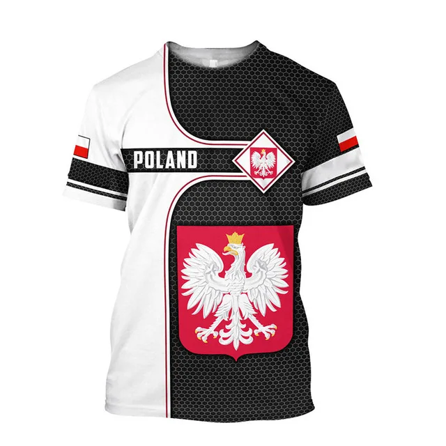 2023 Summer Men's Polish National Emblem and Flag Pattern 3D Printed Fashion Short Sleeve Top Large Round Neck Sports T-shirt
2023 Summer Men's Polish National Emblem and Flag Pattern 3D Printed Fashion Short Sleeve Top Large Round Neck Sports T-shirt